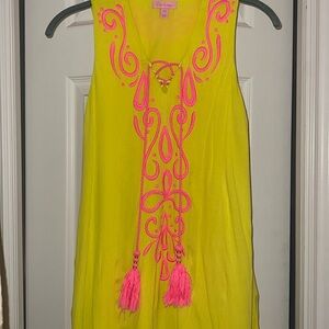 Lilly Pulitzer Yellow Embroidered Mini Dress